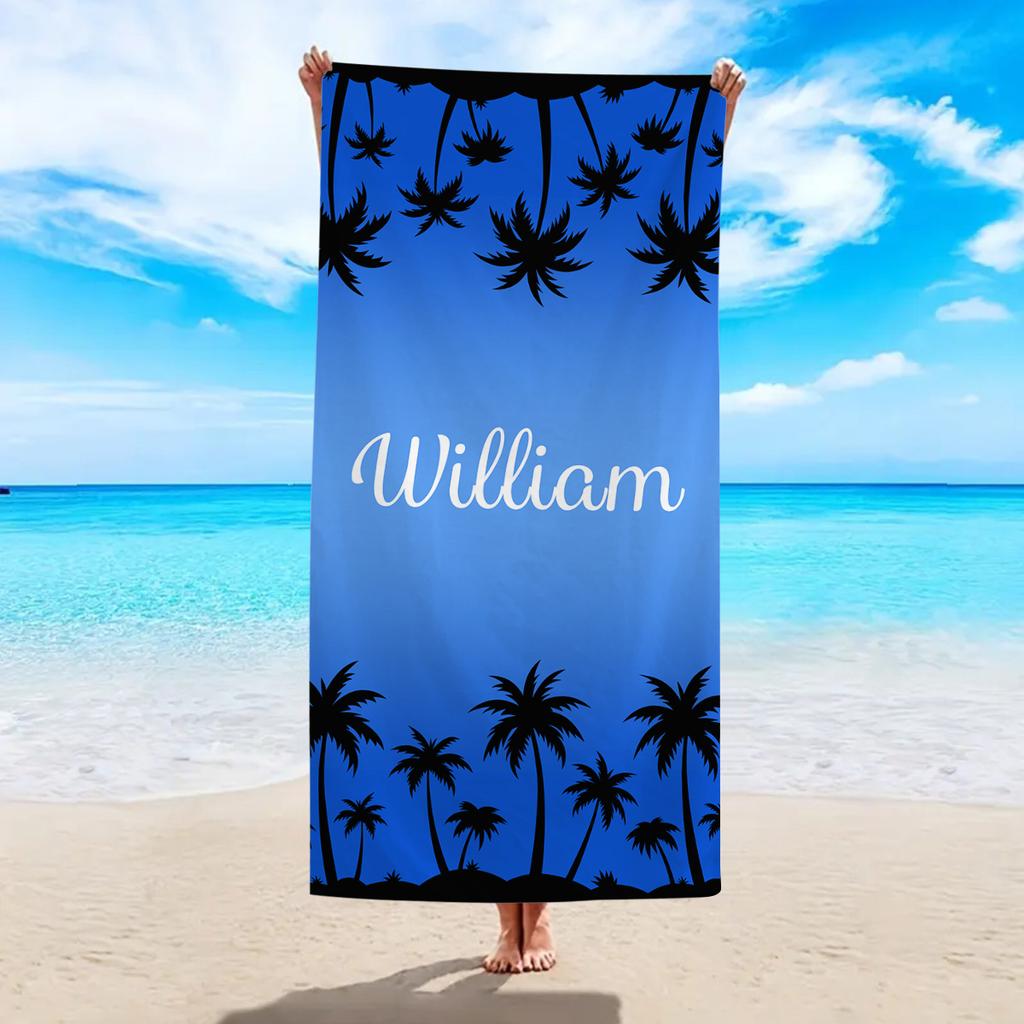 1pc Personalized Name Customization Beach Towels, Ultra-fine Fiber Quick Drying Absorbent Beach Towels, Bathroom Decorations