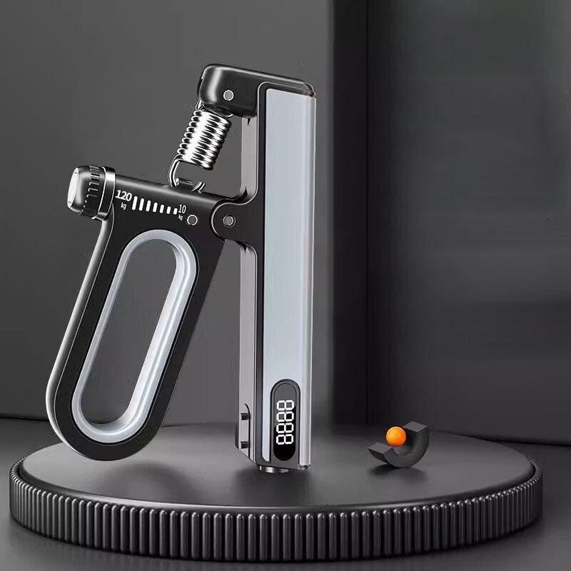 Best Adjustable Digital Counter Electrical Metal Steel 100kgs Hand Grippers Strengthener for Arm Exercise Black Color