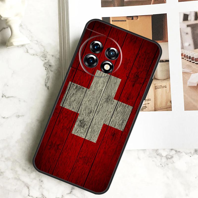 

Switzerland Swiss Flag Case For OnePlus 11 12 12R 9 10 Pro 10R 9R 8T 10T Nord CE 2 3 Lite 2T N10 N20 N30 CE4 Cover OnePlus 9RT