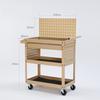 HANDUNYOU 3-Tier Rolling Tool Cart with Drawer & Pegboard
