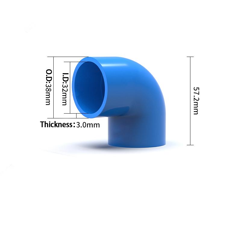1-20PCS 20-50mm Blue PVC Elbow Water Pipe Fittings 90° Water Right Angle Bend Joint Fish Tank Fittings