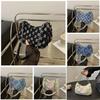 Street Style Star Pattern Denim Chain Crossbody Bag With Zipper Closure For Daily Use