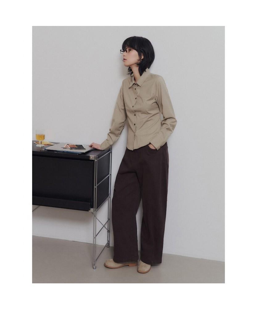 8SECONDS Garment-Dyed Curved Tabe Pants Brown