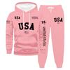 Men's Large Size Solid Color Printed Sweatshirt Set Men's Casual Sports Suit Sweatshirt Set