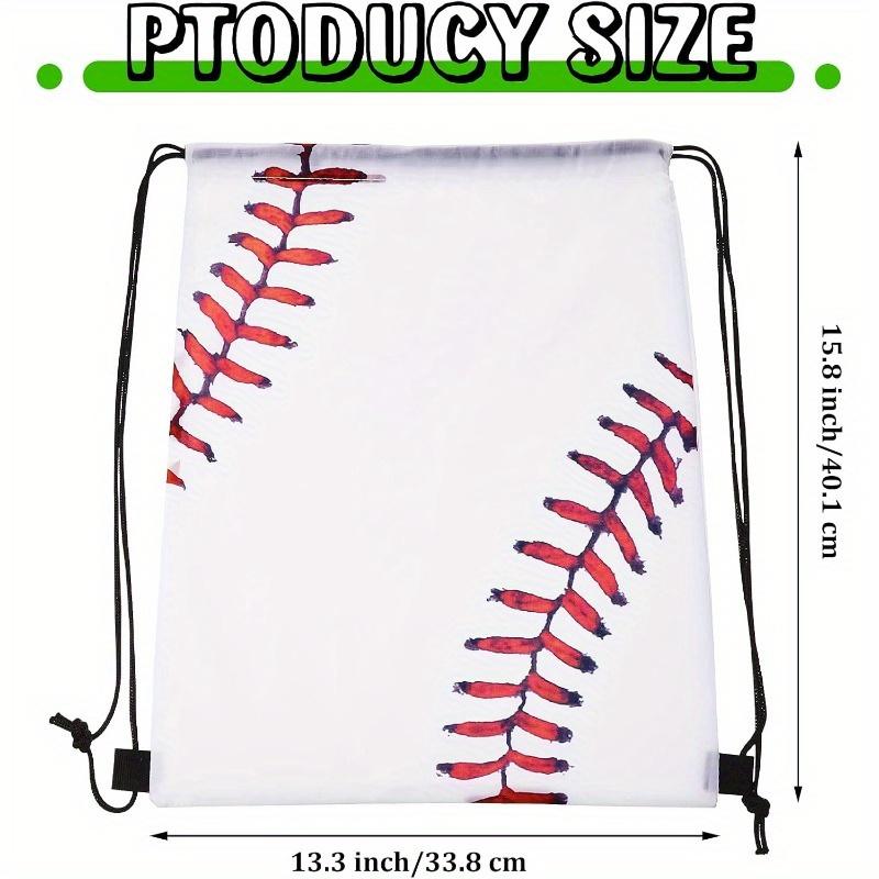 

2 шт. Бейсбольный рюкзак-мешок на шнурке Бейсбольные мешки-шнурки для вечеринки Сумки для спортзала Спортивные команды белый