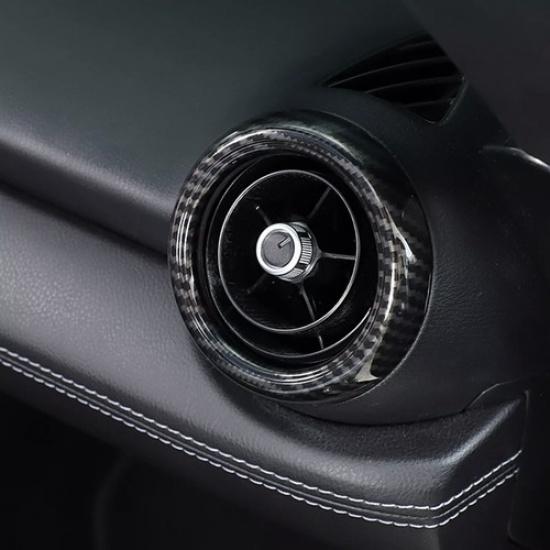 ABS Carbon Fiber Interior Dash Air Vent Frame Trim Fits Mazda MX-5 Miata 2016-23