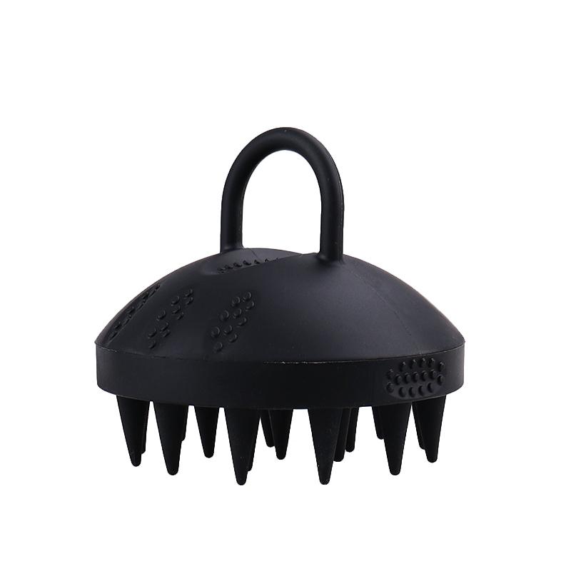 Ready to Ship Long Brush Bristles 100% Full Silicone Scalp Massager Easy to Clean Round HairBrush Custom Silicone Shampoo Brush чёрный