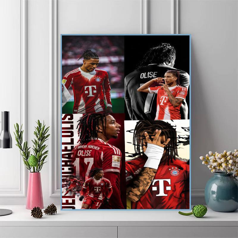 Michael Olise Soccer Star 100% Round Full Drill 5D DIY Diamond Painting Embroidery Cross Stitch Rhinestone Decor