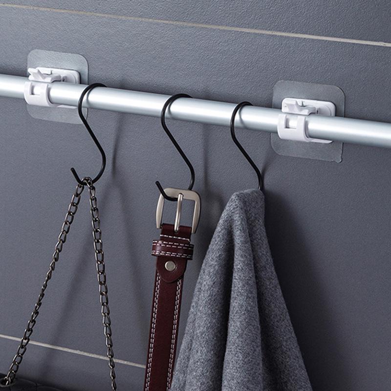 Telescopic Curtain Rod Adhesive Hook - Punch-Free Support for Shower, Towel, and Door Curtains