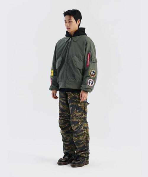 Alpha Industries Cwu-36/P Relaxed Patched Flight Jacket Field Grey