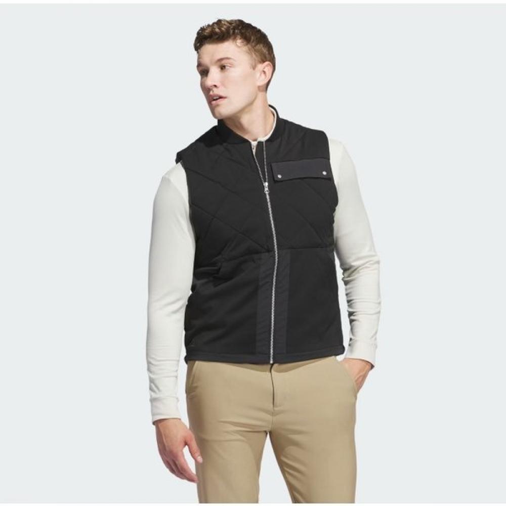 

Adidas Golf Mens Vest Water Repellent Heavy Quilted Dwr Full Zip Vest Il0580 Black IL0580 (black)/M