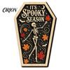 Entrance Door Hanging Signs Vintage Halloween Wooden Decor, Coffin-Shaped Tabletop Ornaments, Freestanding & Decorations for Home Ornament Mantel
