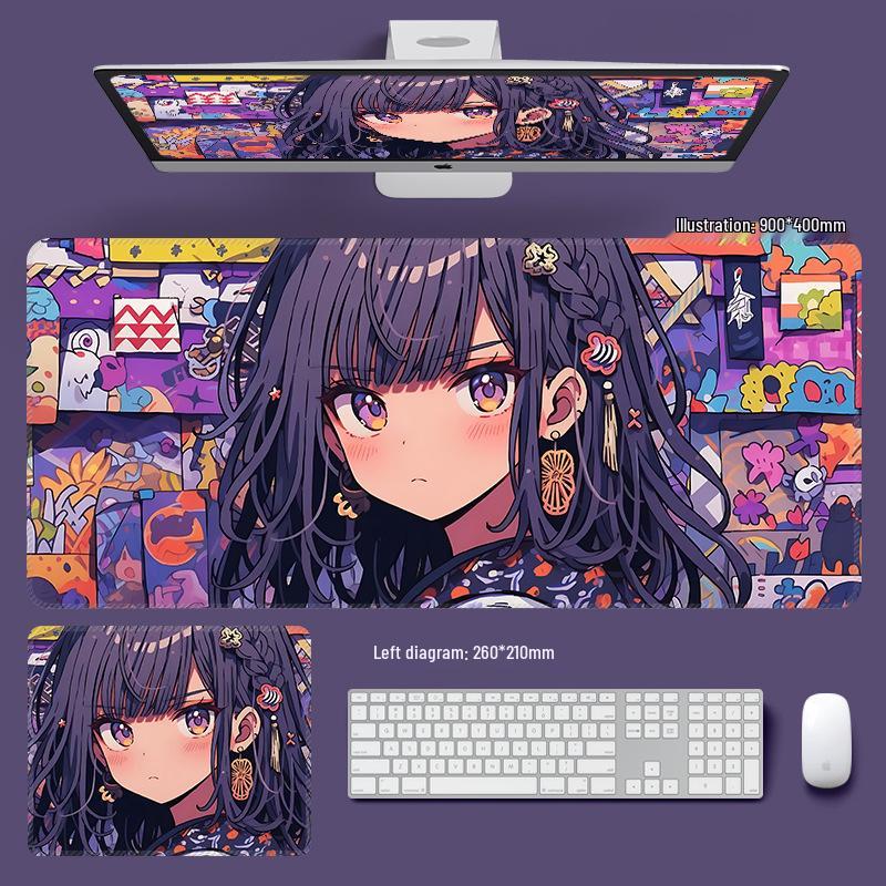 Extra Large Non-Slip Anime Girl Mouse Pad for Gaming and Esports