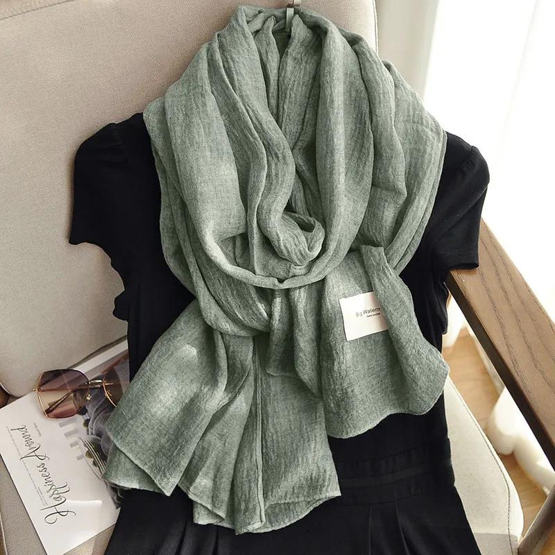 Tie-Dye Scarf Four Seasons Multi-Functional Travel Versatile Solid Color Literary And Artistic Style Japanese Shawl