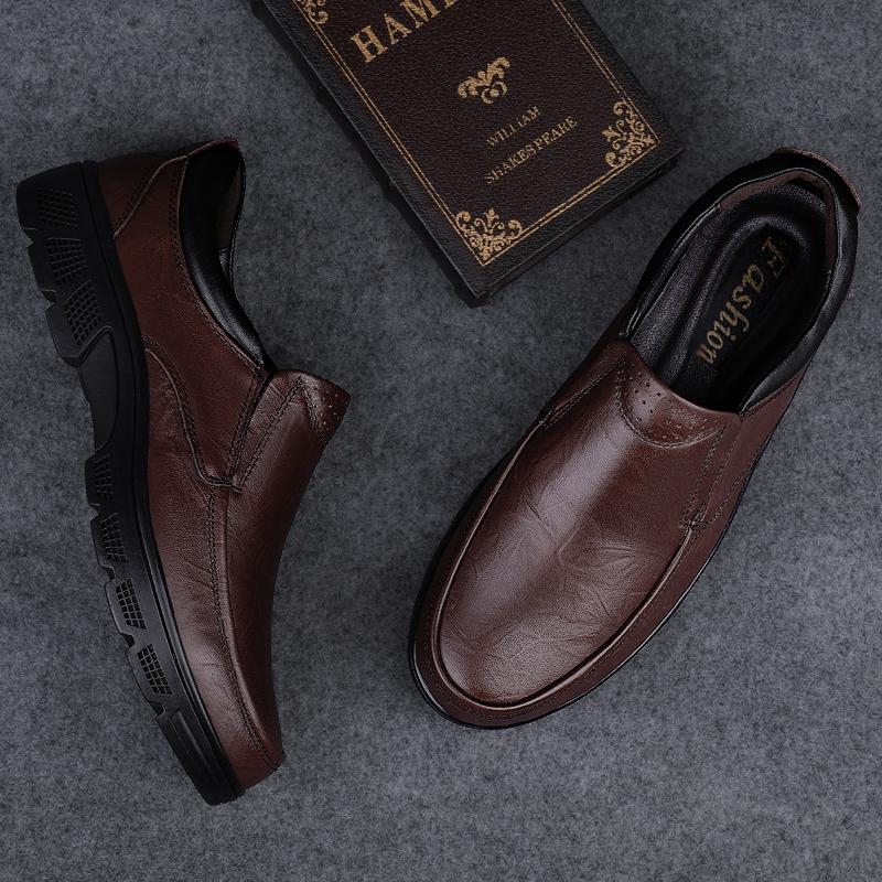 Fashion Fashion Genuine Leather Mens Shoes Business Casual Men Boat Shoes Classic Comfortable Male Sneakers Soft Office Outdoor Footwear