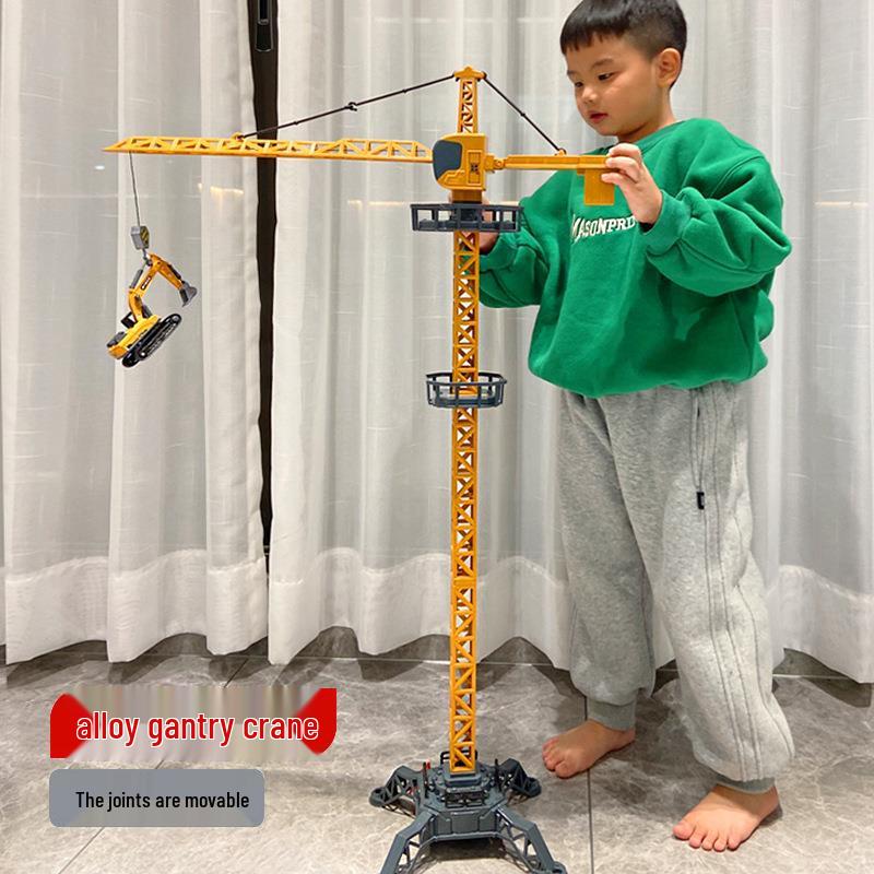 Free Shipping - Alloy Simulation Tower Crane Engineering Toy for Boys Ages 3-8