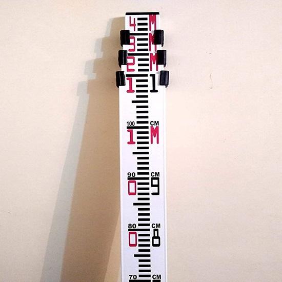 4m Aluminum Leveling Rod 4 Sections, Lightweight, Loose Canvas Cover for Easy Storage