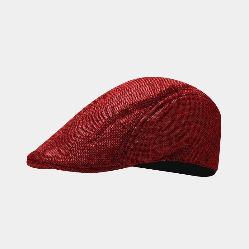 Spring and Summer Simple Light Board Imitation Hemp Beret Men's British Retro Breathable Duck Tongue Forward Hat Women's Middle-aged Hat