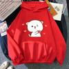 Women Hoodies Kawaii Peach Cat Cartoon Print Sweatshirt Mochi Heart Love Winter Cartoon Sudadera Clothing