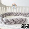 1M/2M/3M/4M  Baby Crib Bumper Protector Bed Braid Knot Cushion for Infant Kids Shares Toddler Baby Bed Bumpers in Crib Newborn