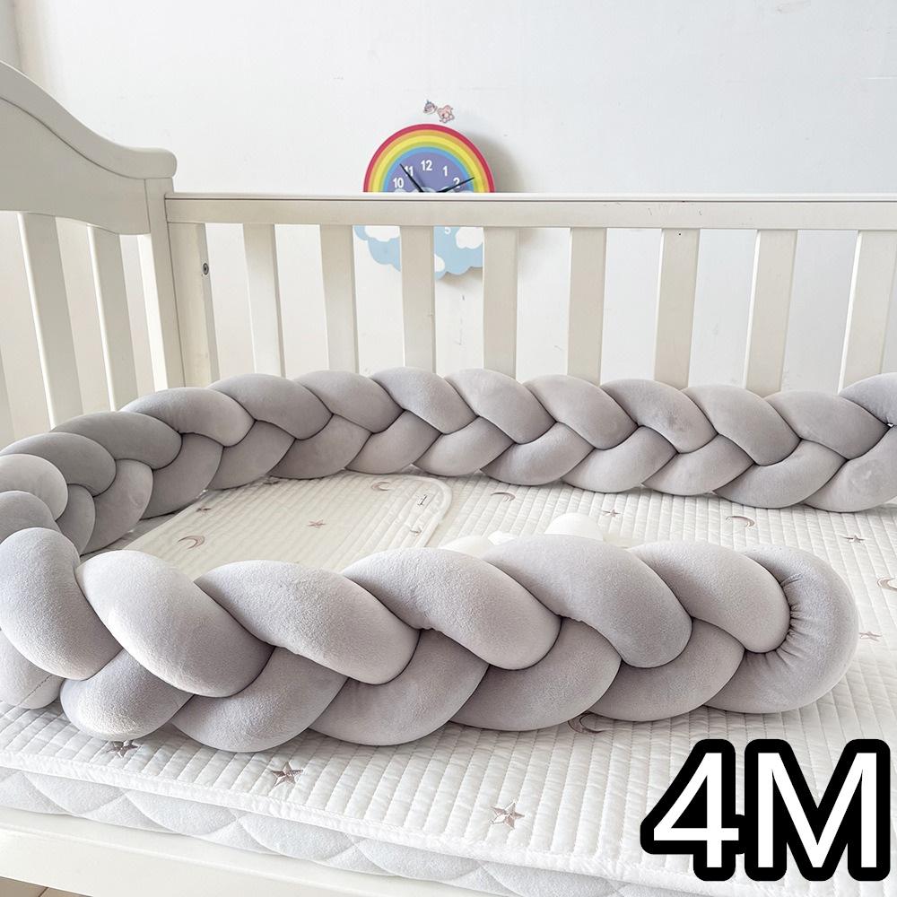 1M/2M/3M/4M  Baby Crib Bumper Protector Bed Braid Knot Cushion for Infant Kids Shares Toddler Baby Bed Bumpers in Crib Newborn