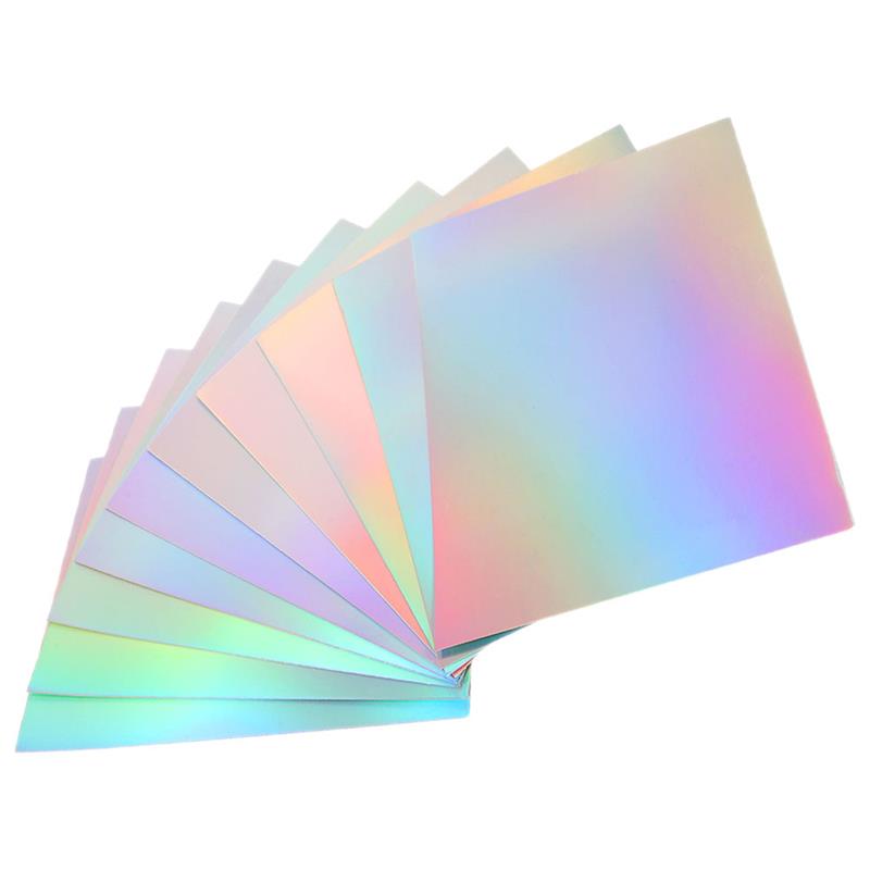 

Crafts Metallic Rainbow Cardboard Painting Cardstock Paper Scrapbook Holographic Diy Craft Material Decals for Child