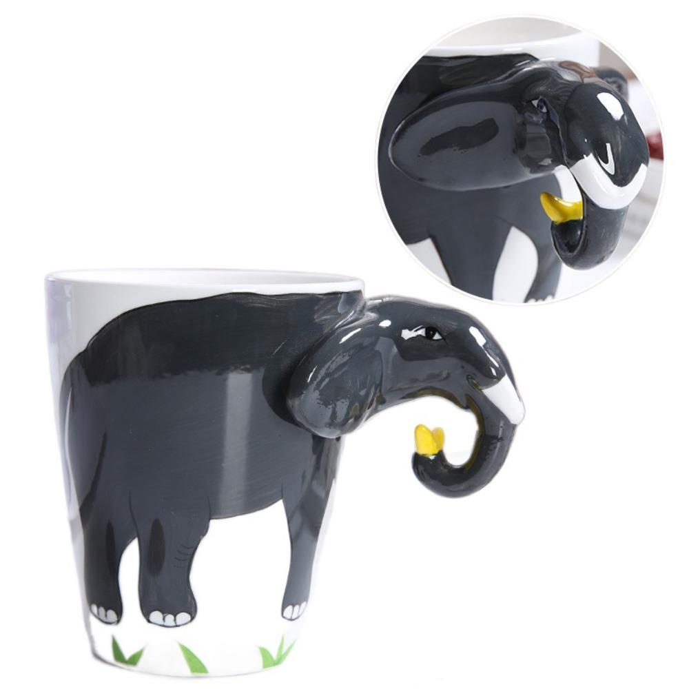 3D Animal Shape Handle Animal Shape Ceramic Cup Hand Painted Animals Mug  Living Room