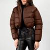 Giacca da donna in cotone a maniche lunghe e corte, con colletto rialzato, alla moda, in cotone