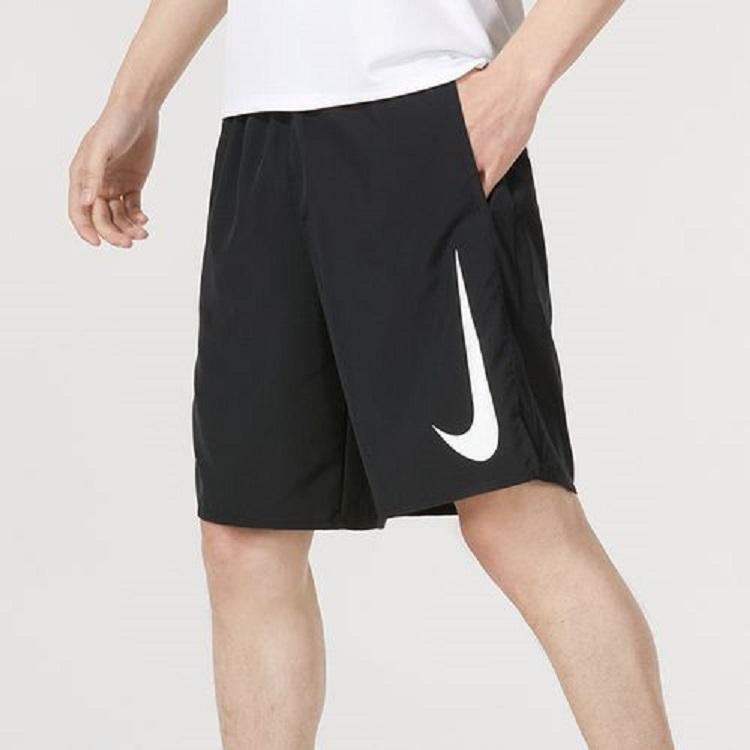 Nike Logo Print Elastic Straight Loose Shorts Men Bottoms Black DX0905-010