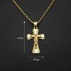 316L Stainless Steel 18k Gold Plated Christian Jewelry Charm Necklace Jesus Cross Pendant