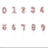 Balon din aluminiu auto-gonflabil de 14 cm cu număr, decor pentru tort, petrecere de aniversare 0-9 inserție.