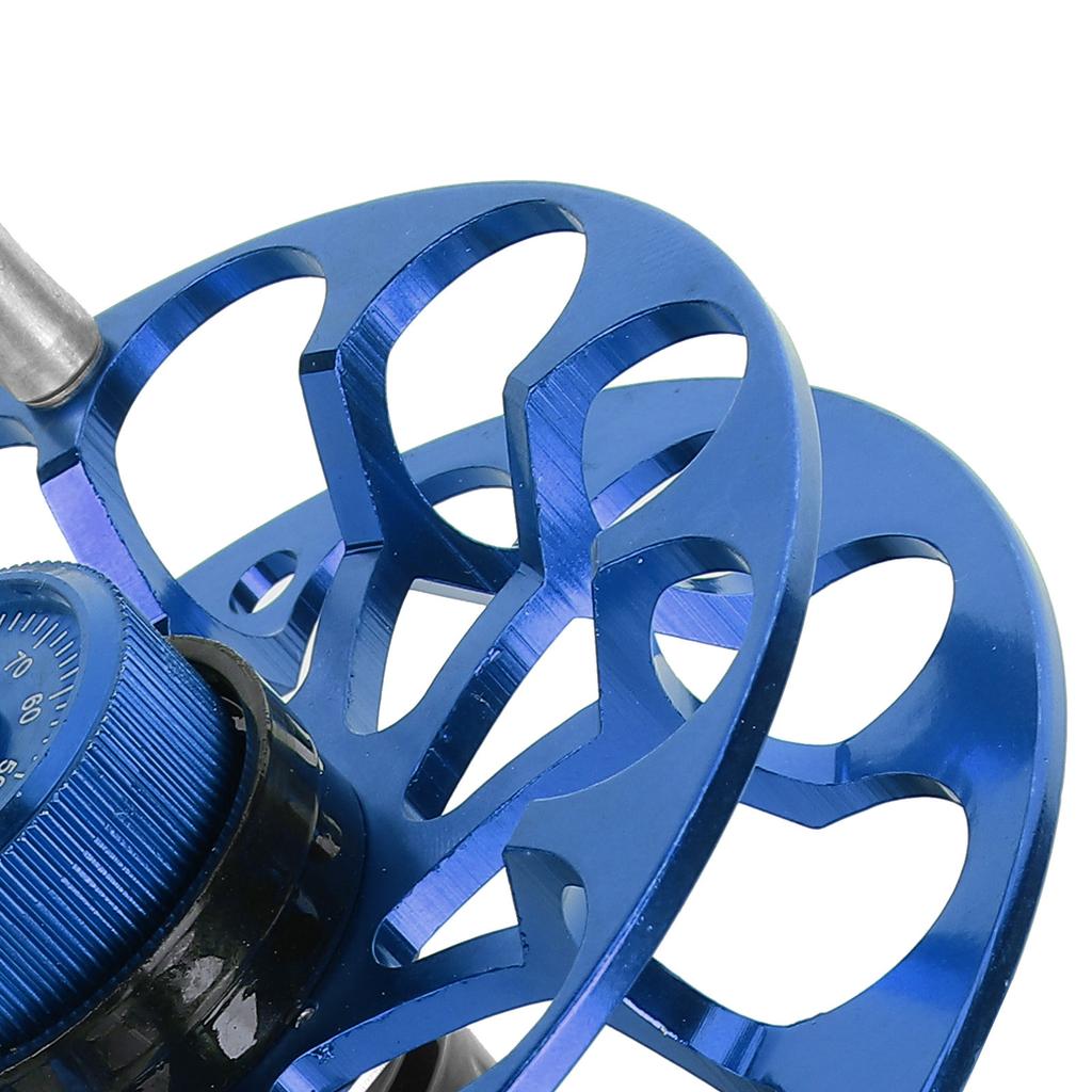 Fishing Gear Fishing Reel Portable Multifunction Allmetal Wind Wheel(Blue )