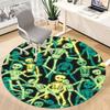 1pc SkeleFun HalloweenParty Office Round Area Rug, Indoor Mat Suitable ForOffice, Under Office Chairs Bedroom Living Room Home Decor, Room Decot139