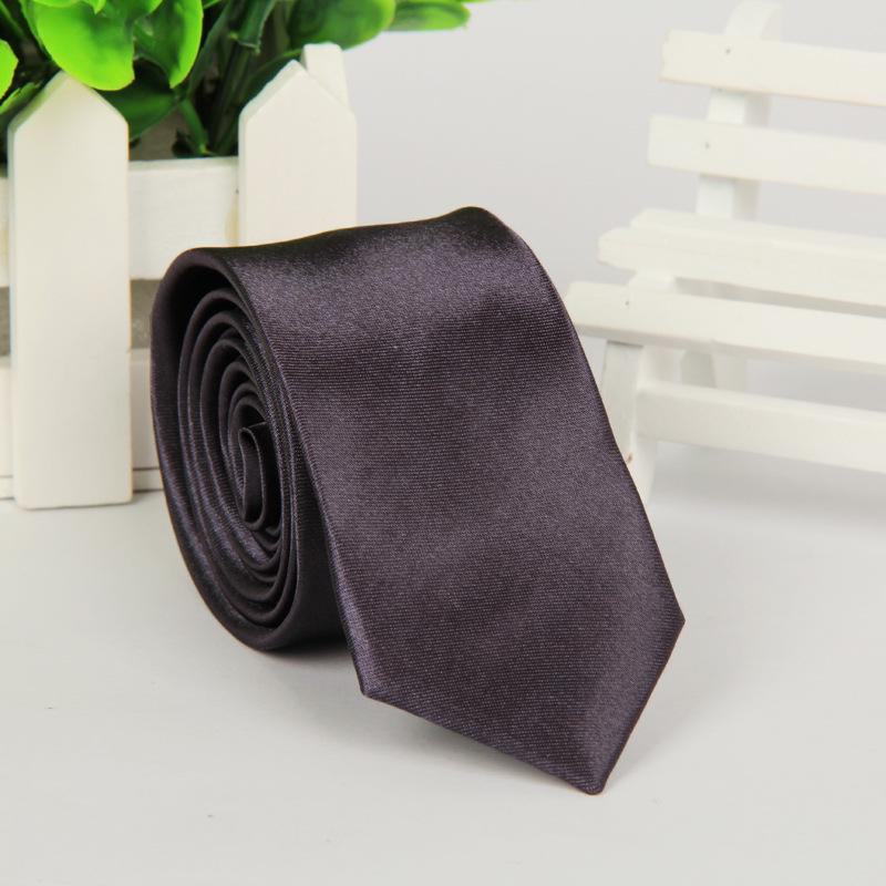 Casual Korean Style Narrow 5cm Solid Color Tie for Men