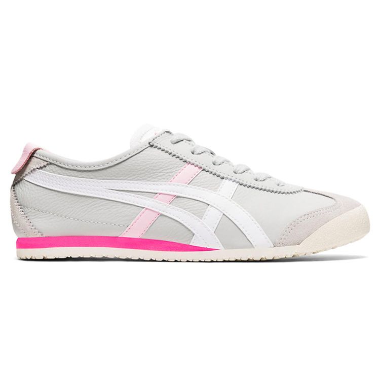 ONITSUKA TIGER Mexico 66 Classic Slip Resistant Breathable Lightweight Low Top Running Shoes Women Sneaker White Gray Red 1182A078-020
