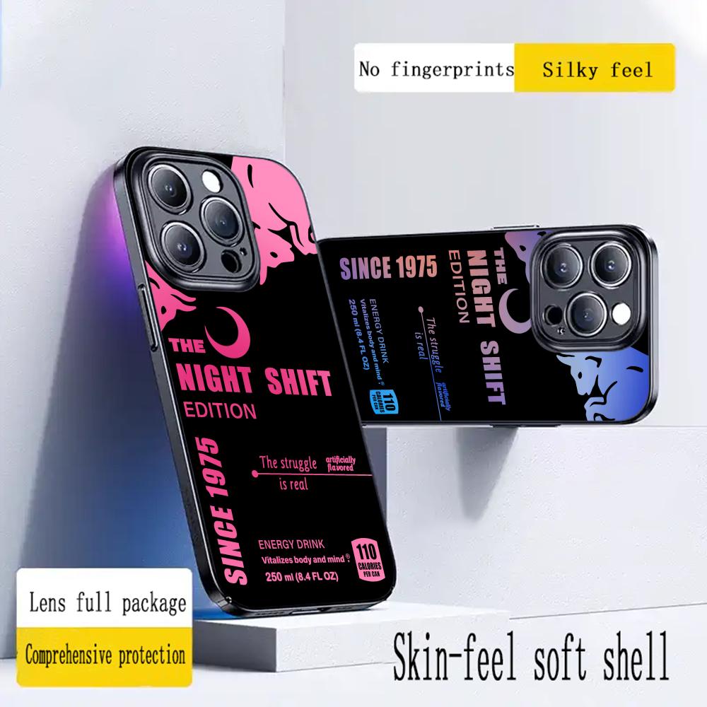 Star Bull Energy Drink schimb de noapte Carcasă Telefon Pentru iPhone 17 16 16e 15 14 13 12 Plus Mini Pro Max Moale neagră Husă Rezistentă la Șocuri