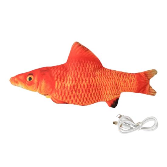 Flopping Fish Cat Toy Rechargeable Soft Stuffed Fish Interactive Chew Toy Realistic Fish Cat