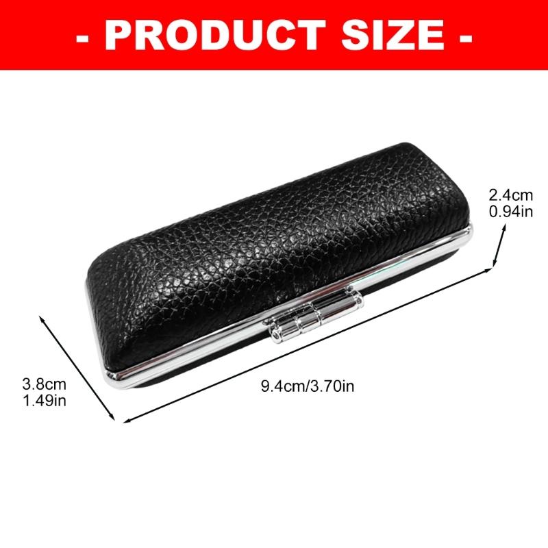 Portable Stamper Storage Box With Velvety Fabric Lining PU Leather Metal Stamper Holder For Business Document Stamping