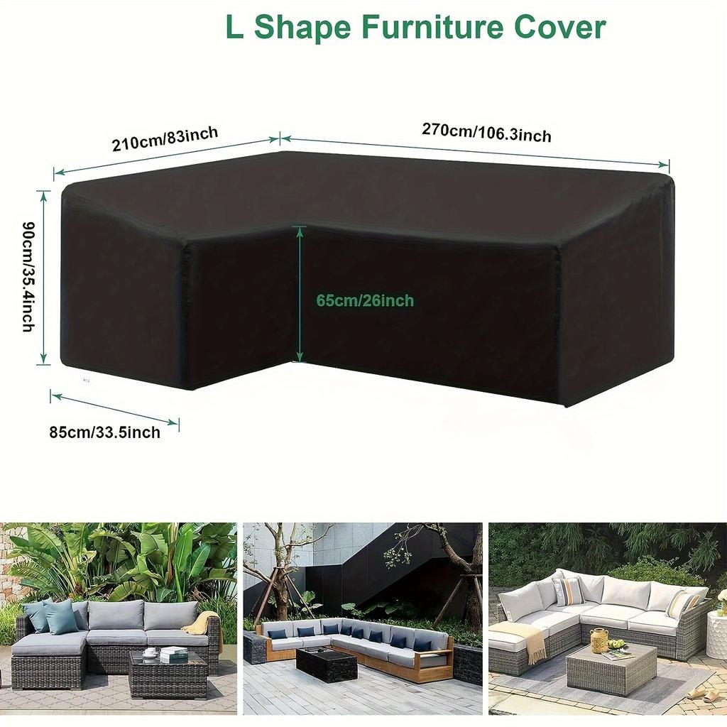L-förmige Outdoor-Sofahülle/Möbelabdeckung für den Außenbereich, Wasserdicht, Staubdicht und UV-beständig, Outdoor-Möbelabdeckung.