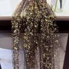 European Style Wedding Birthday Party Hot Stamping Mesh Table Runner Transparent Chiffon Sheer Sequin Tablecloth Hotel Room Holiday Decorat Table Flag