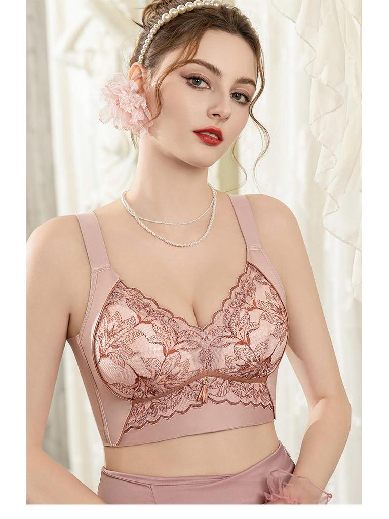 Wireless Lace Shaping Bra for Plus Size Women - Anti-Sagging Support