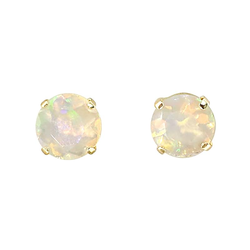 

[Barzaz] opal earrings ladies 18k gold K18 yellow gold 18K one grain for both ears October birthstone