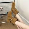 Retro inner heightening short boots women's 2025 autumn new brown Maillard short boots niche design western boots