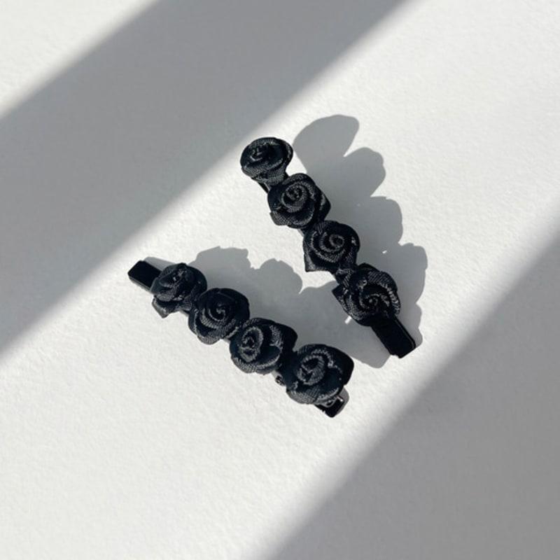 FANTASTIC PLANET [2SET] Black Rose Hair Pin