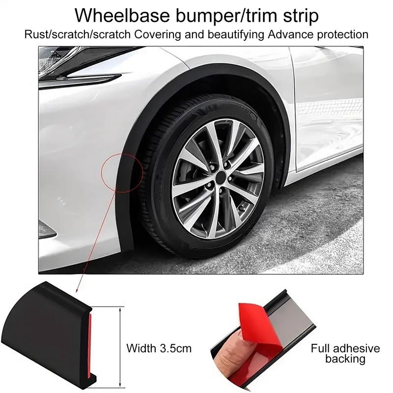 Universal Car Truck Body Fenders Flare Rubber Wheel Arches Eyebrow Lip Anti-scratch Strip Sticker Mud Flaps Guard Trim 1.5M*3CM