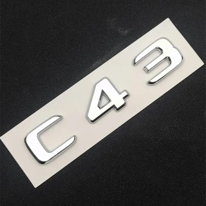 3D ABS Car Trunk Badge BITURBO 4MATIC Emblem Logo For Mercedes C43 W205 W204 E43 W213 W212 GLE43 X253 GLC43 W167 Accessories