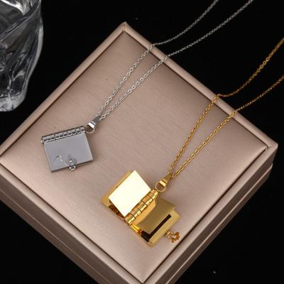 Titanyum Çelik Kitap Kolye Açılabilir Mini Kitap Kolye Ucu Aşk Kitabı Charm Kolye Takı Hediye Onun İçin