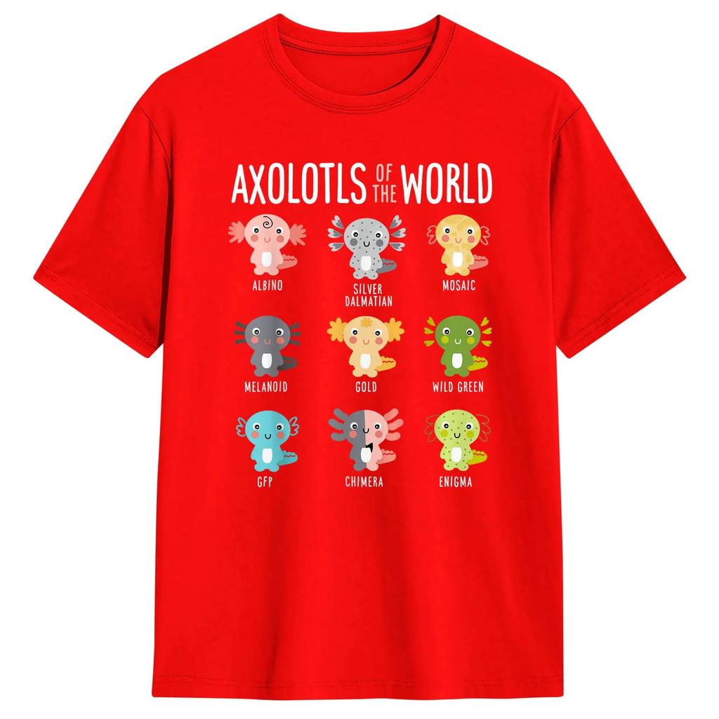 Axolotls Of The World Axolotl Amphibian Animal Lovers TShirt Summer Cotton TShirts For Male Short Sleeve Streetwear Top Tees