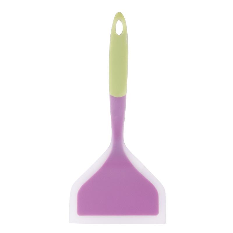 

1 шт., кухонная утварь разных цветов силикона, шпатель для говядины, мяса, яиц, кухонный скребок, широкий совок для пиццы, кухонные принадлежности purple