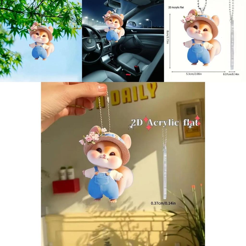 Cartoon Acrylic Charming Cat Pendant For Stylish Car Interior Decoration